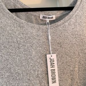 Joah Brown Cropped Gray Sweater NWT